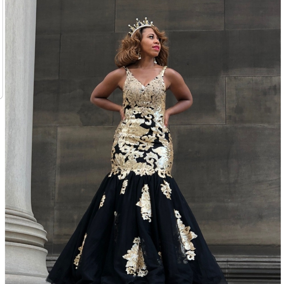 Formal Gown - Black and Gold
